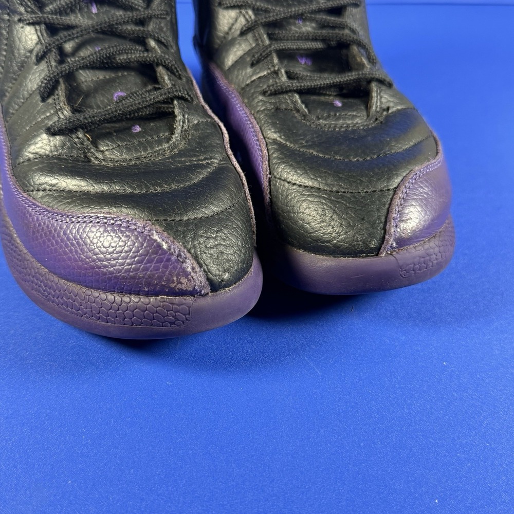 Nike Air Jordan 12 Retro Shoes Youth 2.5Y Black Purple Basketball Sneakers‎ Lace - Picture 5 of 12